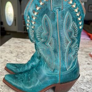 Justin L4302 Turquoise Damiana Cowboy Boots - women’s size 6 preloved condition